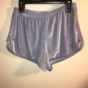 Brandy Melville Velvet Baby Blue Shorts